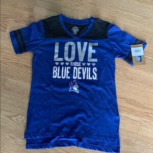 Duke Blue Devils V Neck Short Sleeve Tee Shirt NEW